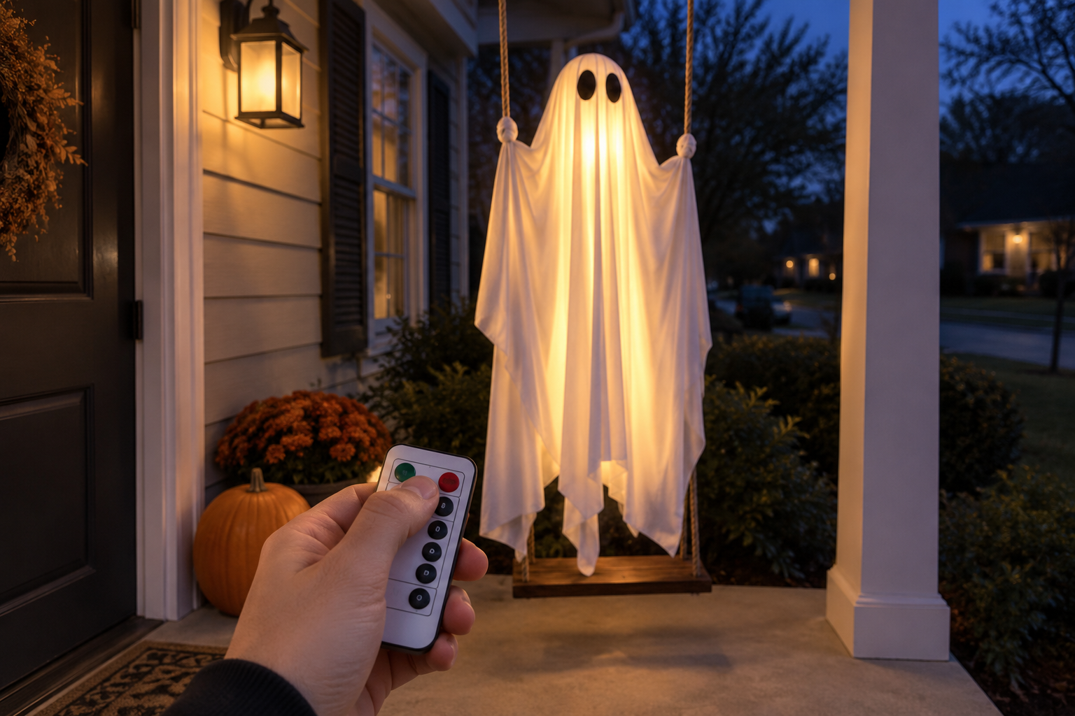 Wireless remote controlling the illuminated RELIVA ghost