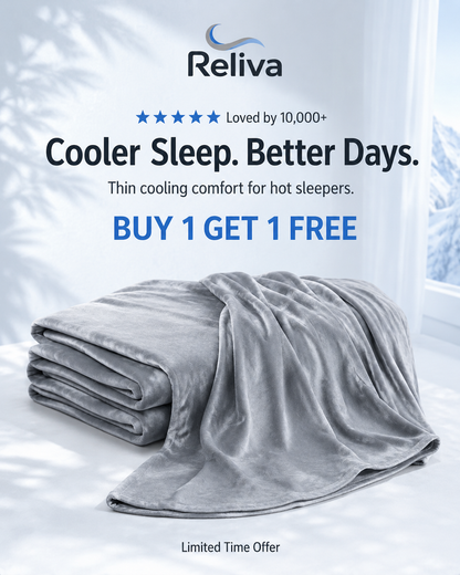 RELIVA™ CoolFlow™ Cooling Blanket — Stay Cool All Night, Wake Up Dry