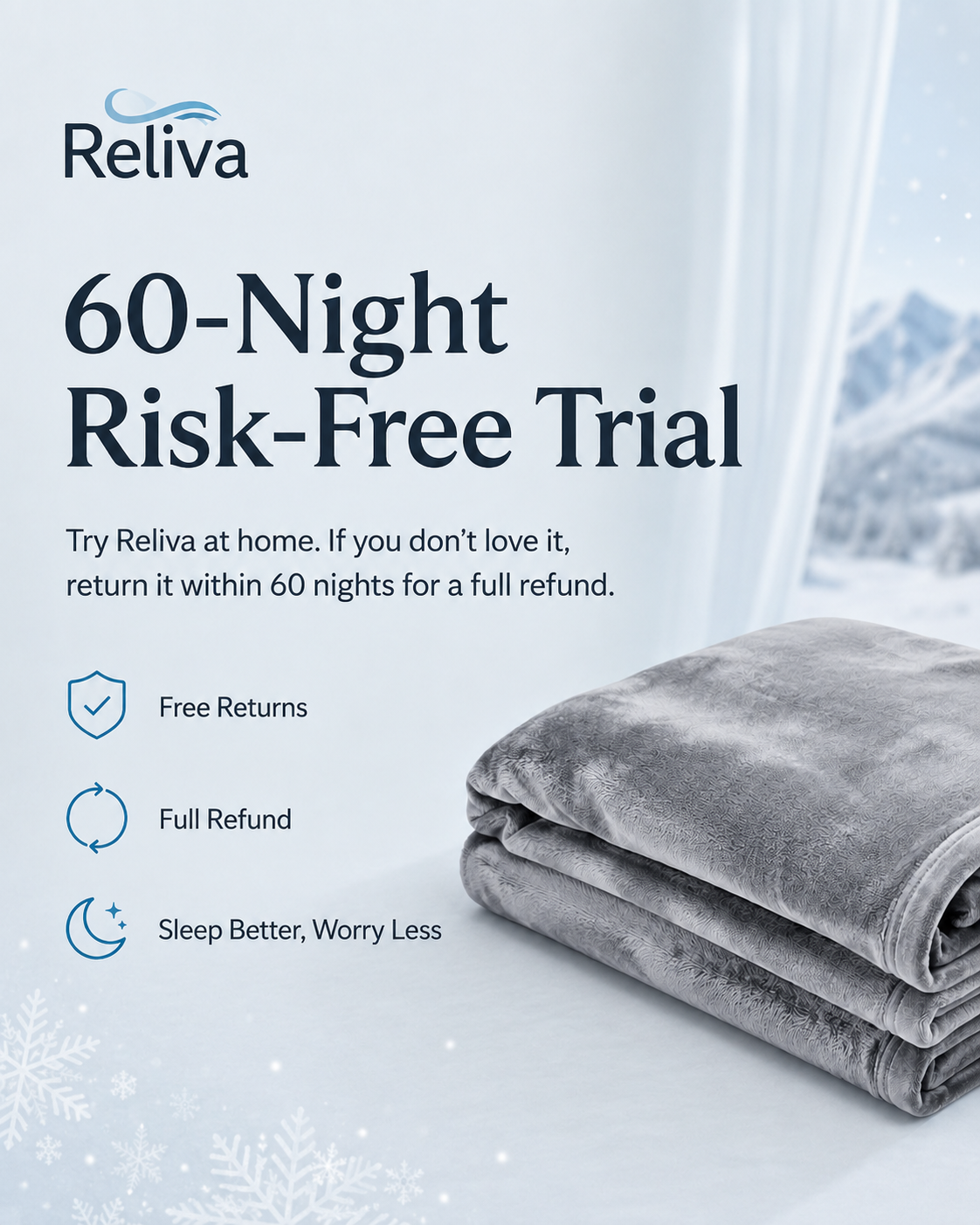 RELIVA™ CoolFlow™ Cooling Blanket — Stay Cool All Night, Wake Up Dry