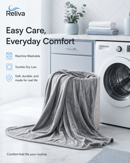 RELIVA™ CoolFlow™ Cooling Blanket — Stay Cool All Night, Wake Up Dry