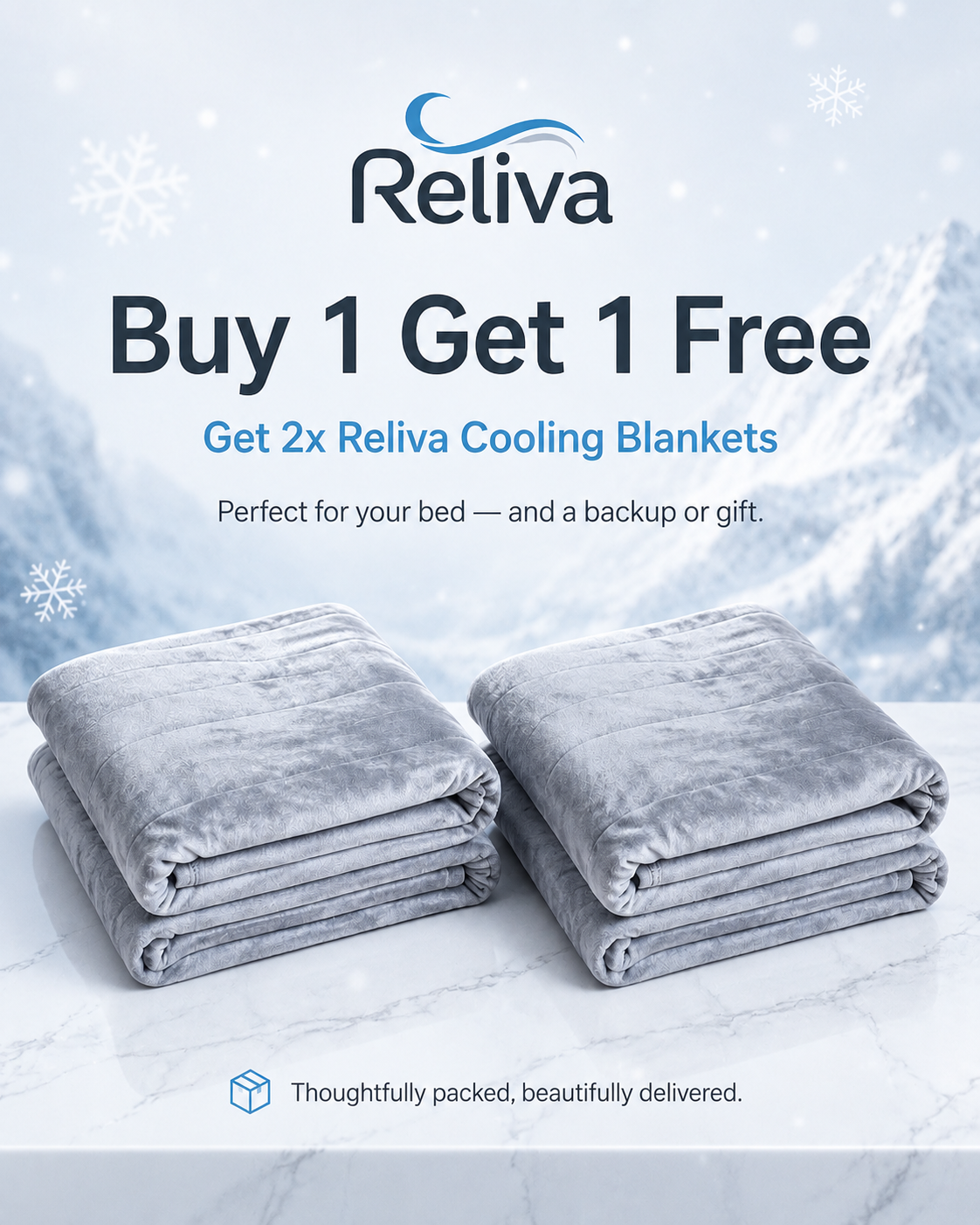 RELIVA™ CoolFlow™ Cooling Blanket — Stay Cool All Night, Wake Up Dry