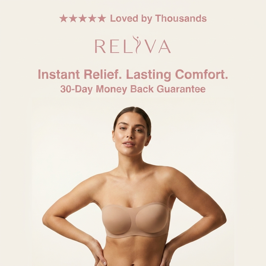 RELIVA Seamless Strapless Bra — Stay-Put Support & Invisible Lift